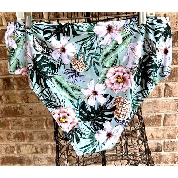 Bikini Bottoms 3XL New Full Coverage Wide High Leg Stretch Waist Floral … - Picture 5 of 14